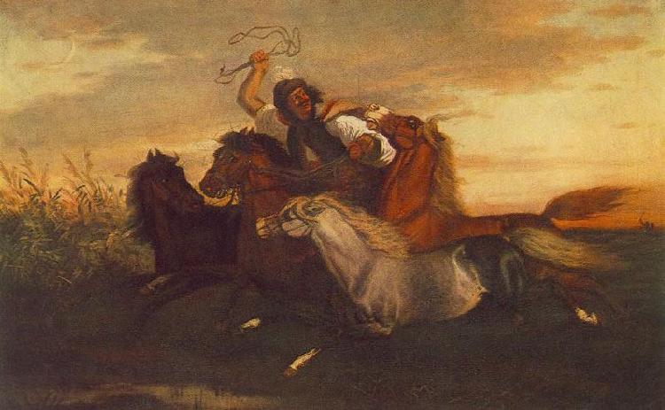 Karoly Lotz Galloping Outlaw oil painting image